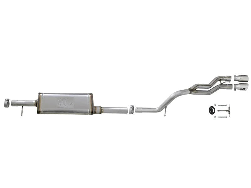 aFe Rebel Series 2.5in SS Cat-Back Exhaust w/ Polished Tip 07-18 Jeep Wrangler (JK) V6 3.6/3.8L 4dr - Installation View