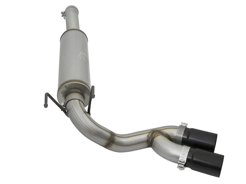 aFe Rebel Series 3-1/2in 409 SS Cat-Back Exhaust System w/Black Tip RAM 2500/3500 14-17 V8 6.4L - Installation View