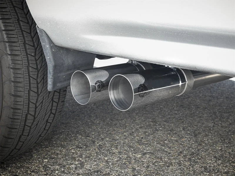 aFe Rebel Series 3in-2.5in 409 SS Cat-Back Exhaust 09-18 GM Silverado/Sierra 1500 V6-4.3L / V8-4.6L - Back View