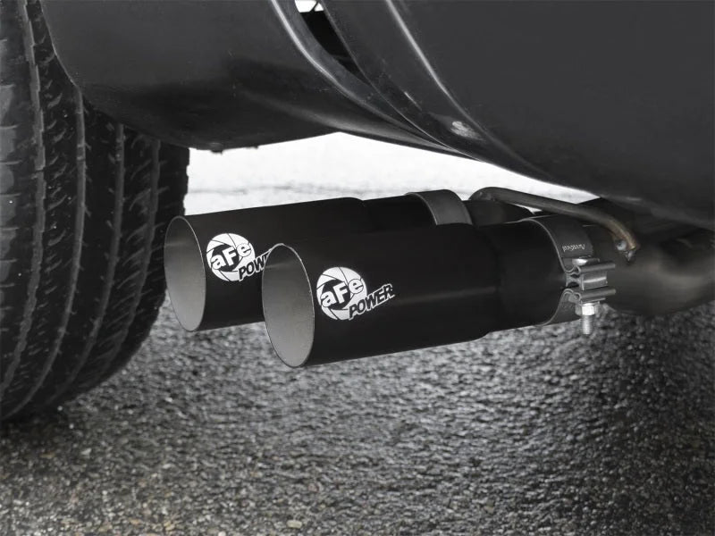 aFe Rebel Series 3in 409 SS Cat-Back Exhaust w/ Black Tips 04-15 Nissan Titan V8 5.6L - Back View