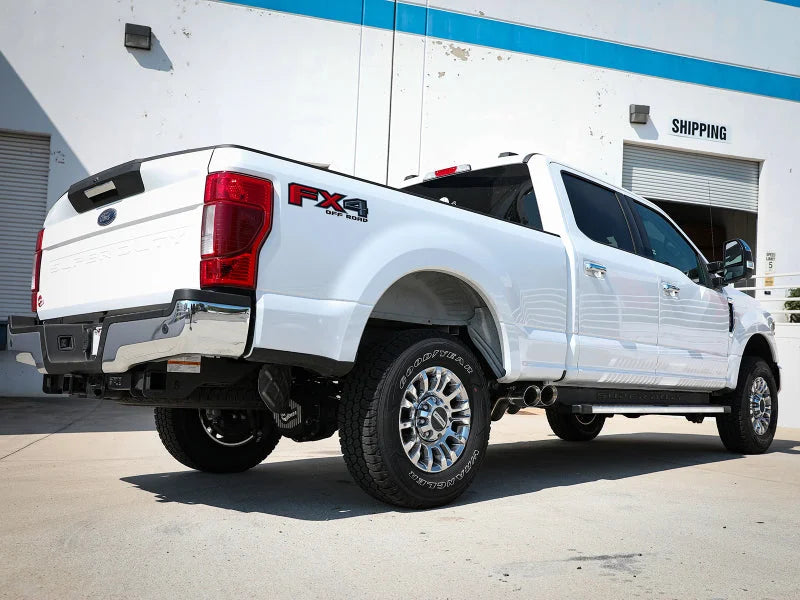 aFe Rebel Series 3in 409 SS Cat-Back Exhaust w/ Polish Tips 17-20 Ford F-250 V8 6.2L - Installation View
