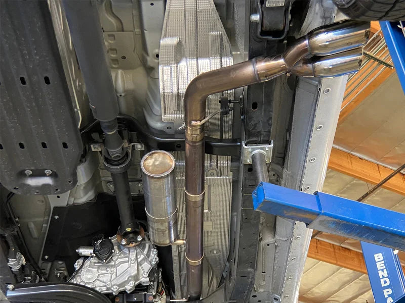 aFe Rebel Series 3in Cat-Back Exhaust Side Exit w/ Polished Tips 19-20 Ford Ranger L4-2.3L (t) - Side View