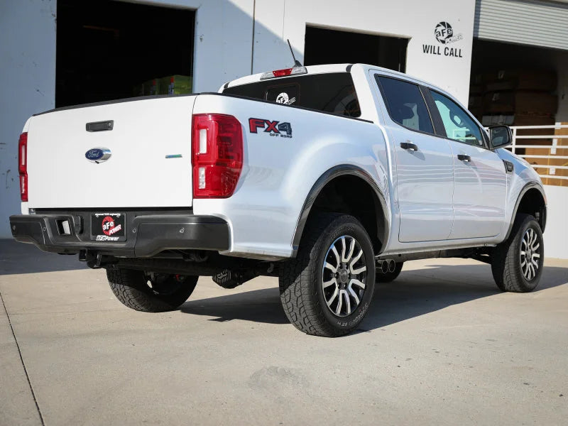 aFe Rebel Series 3in Cat-Back Exhaust Side Exit w/ Polished Tips 19-20 Ford Ranger L4-2.3L (t) - Installation View