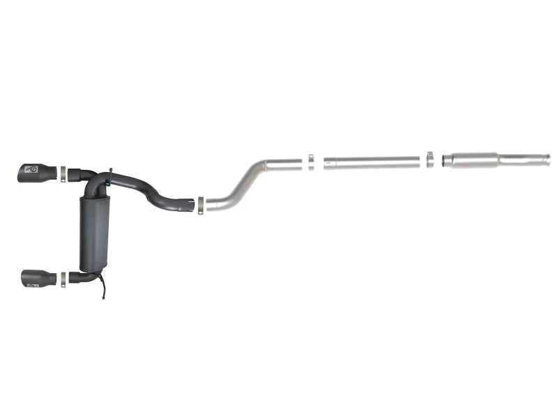 aFe Rebel Series 409 Stainless Steel Cat-Back Exhaust 18-21 Jeep Wrangler JL 2.0L (t) - Black Tip - Additional View 8