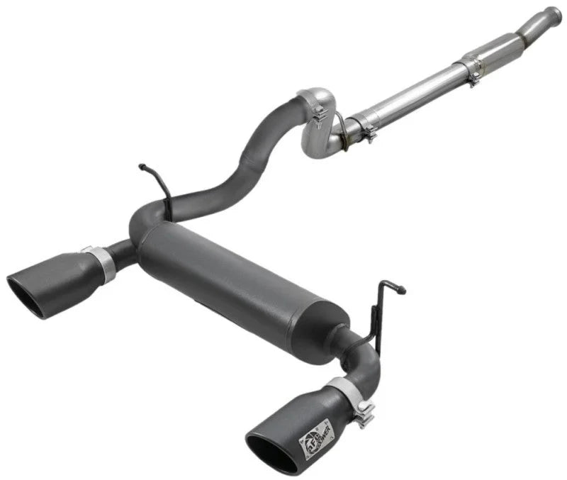 aFe Rebel Series 409 Stainless Steel Cat-Back Exhaust 18-21 Jeep Wrangler JL 2.0L (t) - Black Tip - Additional View 9