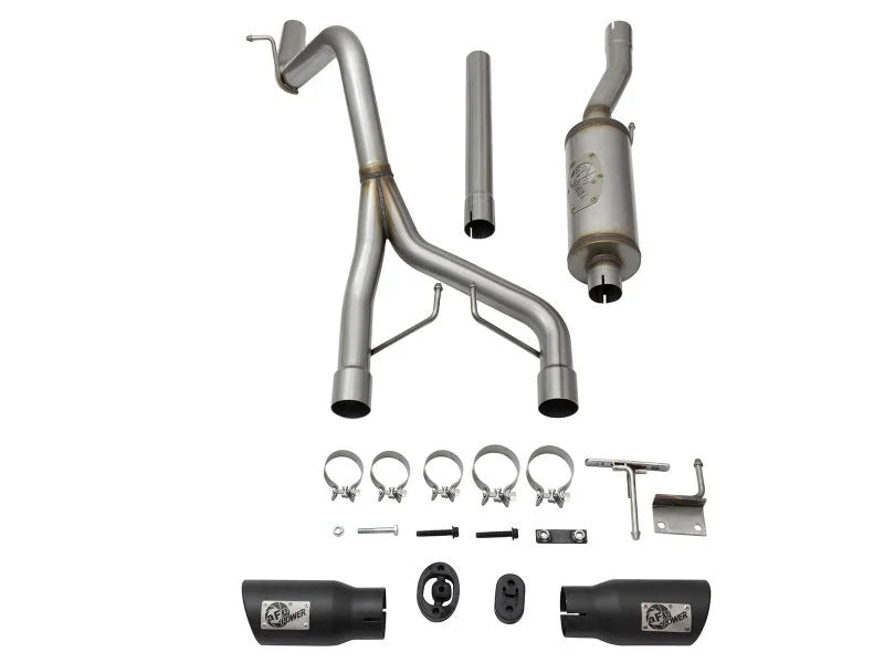 aFe Rebel Series CB 2.5in Dual Center Exit SS Exhaust w/ Black Tips 07-15 Jeep Wrangler 3.6L/3.8L V6 - Additional View 7