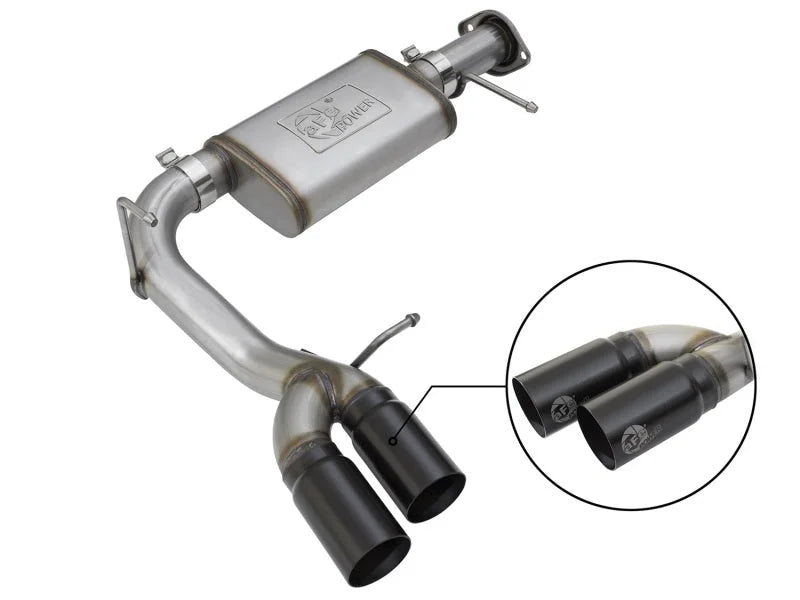 aFe Rebel Series CB 3in Middle Side Exit SS Exht w/ Black Tips 15-17 Chevy Colorado / GMC Canyon - Main Product View