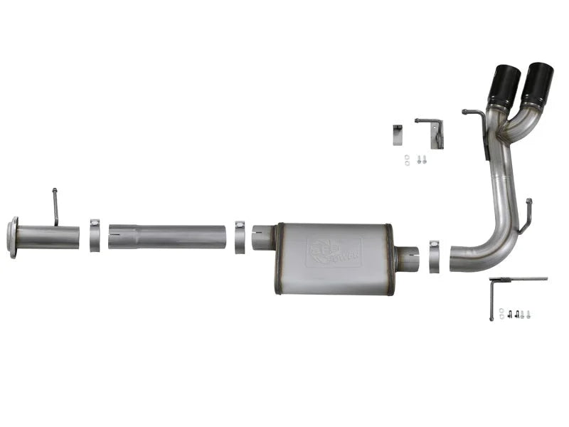 aFe Rebel Series CB 3in Middle Side Exit SS Exht w/ Black Tips 15-17 Chevy Colorado / GMC Canyon - Additional View 6