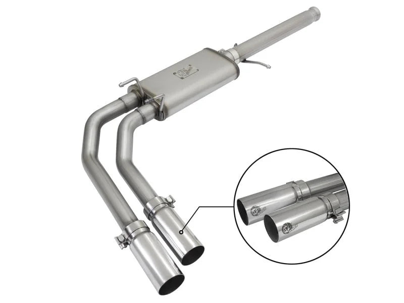 aFe Rebel Series CB 3in Middle Side Exit SS Exht w/Polish Tips 09-16 Chevy Silverado/GMC Sierra 1500 - Main Product View