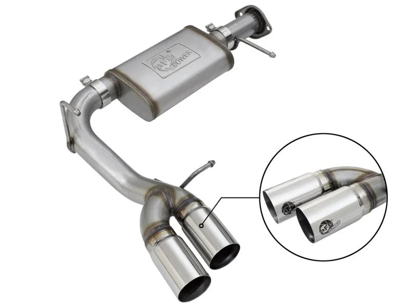 aFe Rebel Series CB 3in Middle Side Exit SS Exht w/Polish Tips 15-17 Chevy Colorado / GMC Canyon - Main Product View