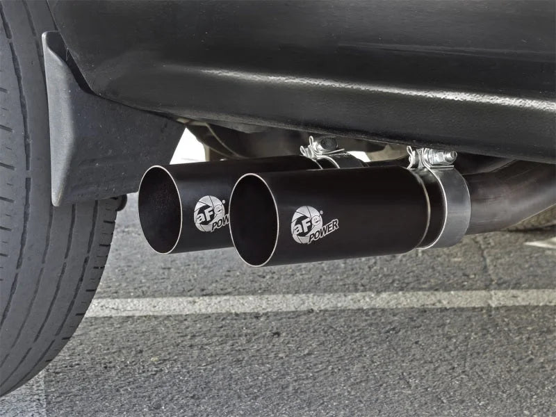 aFe Rebel Series CB Middle-Side Exit SS Exhaust w/ Black Tips 09-16 GM Silverado/Sierra V6/V8 - Side View