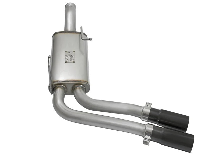 aFe Rebel Series CB Middle-Side Exit SS Exhaust w/ Black Tips 09-16 GM Silverado/Sierra V6/V8 - Back View