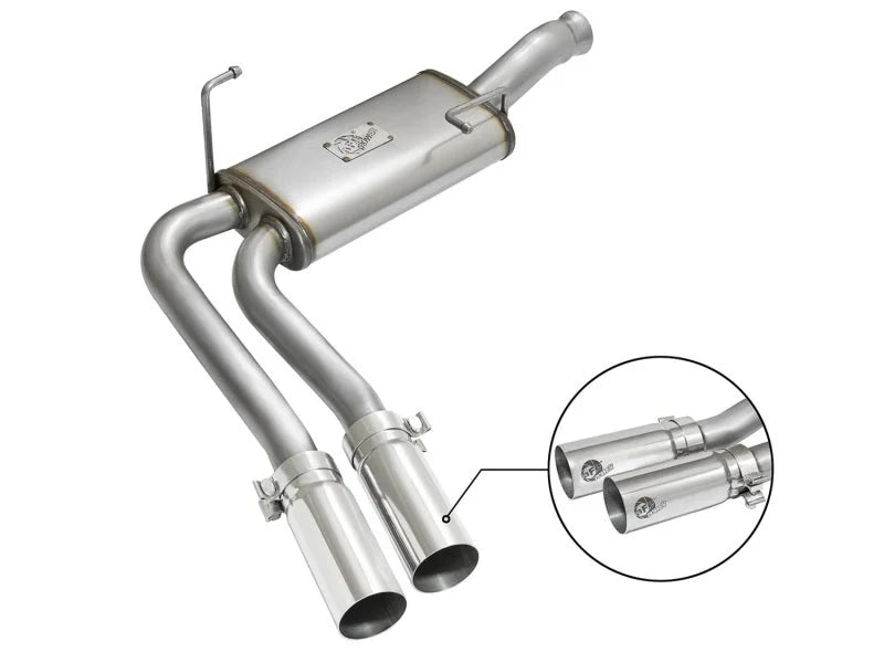 aFe Rebel Series CB Middle-Side Exit SS Exhaust w/ Polished Tips 09-16 GM Silverado/Sierra V6/V8 - Main Product View