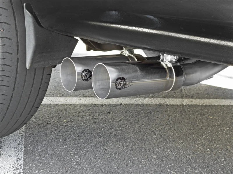 aFe Rebel Series CB Middle-Side Exit SS Exhaust w/ Polished Tips 09-16 GM Silverado/Sierra V6/V8 - Side View
