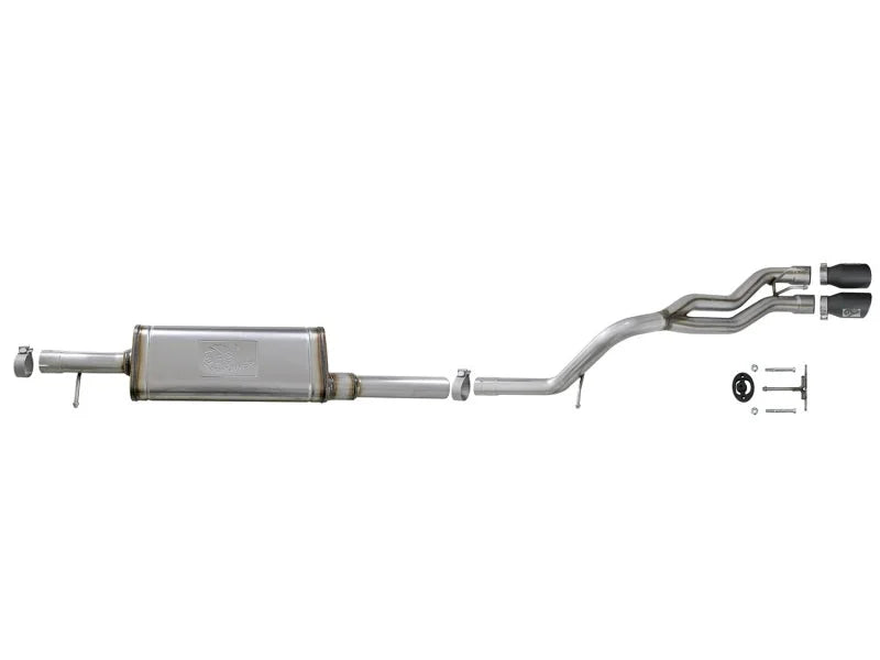 aFe Rebel Series Cat-Back 2.5in Dual Center Exit SS Exhaust w/ Black Tips 07-14 Jeep Wrangler V6 - Additional View 8