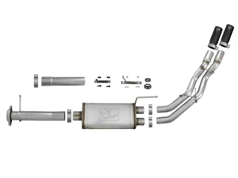 aFe Rebel Series Exht 3in SS Middle Side Exit CB w/ Black Tips 11-14 Ford F150 Ecoboost V6 3.5L (tt) - Additional View 5
