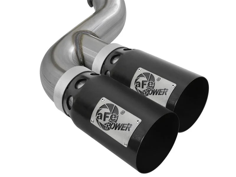aFe Rebel XD 4in SS DPF-Back Exhaust 17-18 FOrd Diesel Trucks V8-6.7L (td) w/ Dual Black Tips - Additional View 5