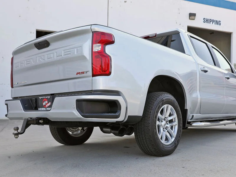 aFe Rebel XD Series 3 IN 304SS DPF-Back 23-24 GM Trucks L6-3.0L (td) LZ0- Dual Black Tip - Back View