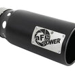 Load image into Gallery viewer, aFe SATURN 4S 4in SS Intercooled Exhaust Tip - Black 4in In x 5in Out x 12in L Bolt-On - Main Product View
