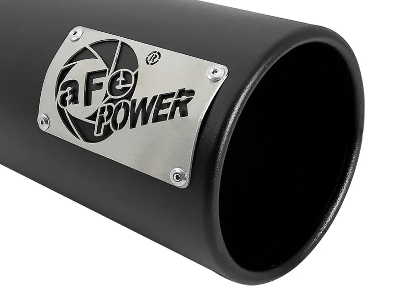aFe SATURN 4S 4in SS Intercooled Exhaust Tip - Black 4in In x 5in Out x 12in L Bolt-On - Installation View