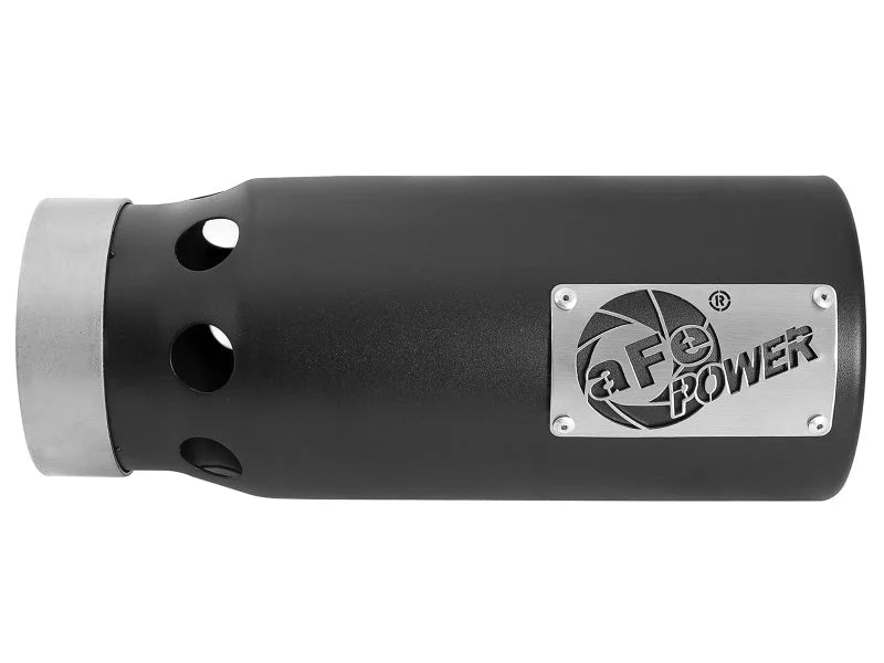 aFe SATURN 4S 4in SS Intercooled Exhaust Tip - Black 4in In x 5in Out x 12in L Bolt-On - Additional View 6