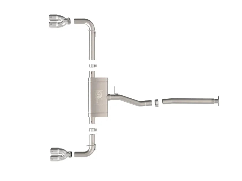 aFe SS-304 Cat-Back Exhaust w/ Polished Tips fits 2022-2025 Lexus NX250 2.5L - Side View