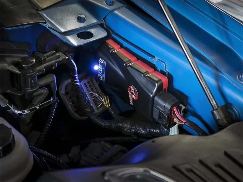 aFe Scorcher Blue Bluetooth Power Module 16-18 NIssan Titan XD V8-5.0L (td) - Installation View