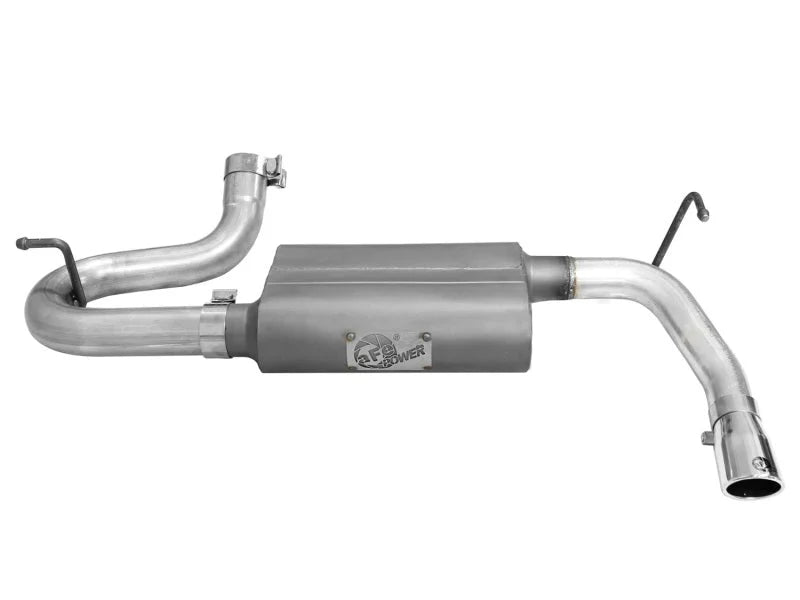 aFe Scorpion 2-1/2in Alum Steel Axle-Back Exhaust w/Polished Tip 07-18 Jeep Wrangler JK V6-3.6/3.8L - Back View