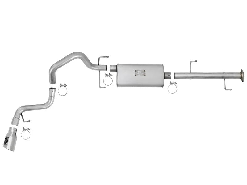 aFe Scorpion 2-1/2in Alum Steel Cat-Back Exhaust w/ Polished Tips 07-17 Toyota FJ Cruiser V6 4.0L - Side View