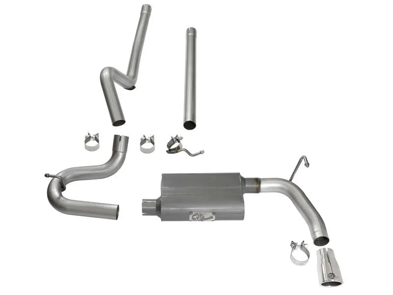 aFe Scorpion 2-1/2in Aluminized Steel Cat Back Exhaust 07-17 Jeep Wrangler V6-3.6/3.8L (4 Dr) - Installation View