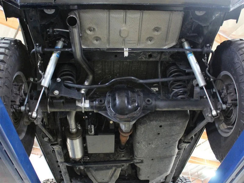 aFe Scorpion 2-1/2in Aluminized Steel Cat-Back Exhaust 07-18 Jeep Wrangler (JK) V6 3.6L/3.8L (2/4dr) - Side View