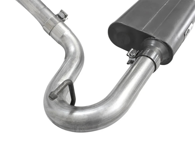 aFe Scorpion Exhaust System Cat Back 2.5in Aluminized Hi-Tuck 07-18 Jeep Wrangler JK V6 3.6/3.8L - Back View
