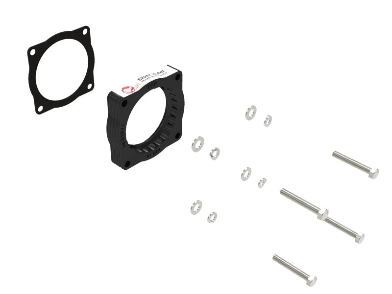 aFe Silver Bullet Throttle Body Spacer 07-13 BMW 328i (E90/E91/E92/E93) L6-3.0L N52 - Back View