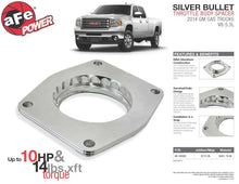 Load image into Gallery viewer, aFe Silver Bullet Throttle Body Spacers TBS 2014 GM Silverado/Sierra 1500 V8 5.3L - Back View