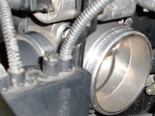 Load image into Gallery viewer, aFe Silver Bullet Throttle Body Spacers TBS BMW 325i (E46) 01-06 L6-2.5L - Side View