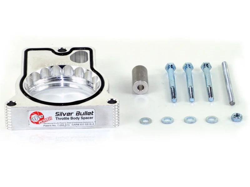 aFe Silver Bullet Throttle Body Spacers TBS GM C/K 1500/2500/3500 96-00 V8-5.0L 5.7L - Side View