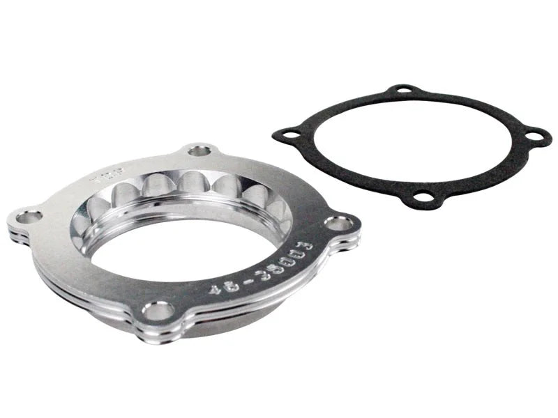 aFe Silver Bullet Throttle Body Spacers TBS Jeep Wrangler (JK) 2012-2017 V6-3.6L - Installation View