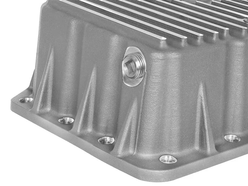 aFe Street Series Engine Oil Pan Raw w/ Machined Fins; 11-17 Ford Powerstroke V8-6.7L (td) - Additional View 8