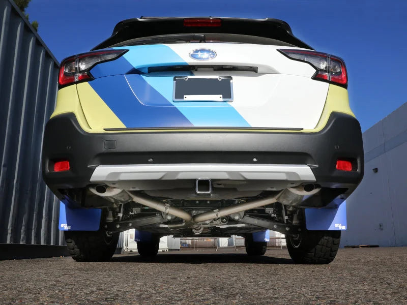 aFe Subaru Outback 20-23 H4-2.4L Takeda 2-1/2 IN to 2-1/4 IN 304 Stainless Steel Cat-Back Exhaust - Side View