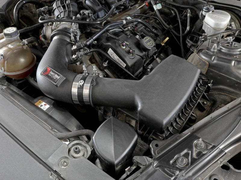 aFe Super Stock Induction System Pro Dry S Media 15-17 Ford Mustang V6-3.7L - Side View