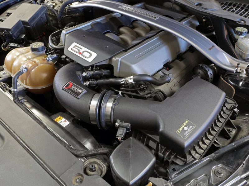 aFe Super Stock Induction System Pro Dry S Media 15-17 Ford Mustang V8-5.0L - Side View