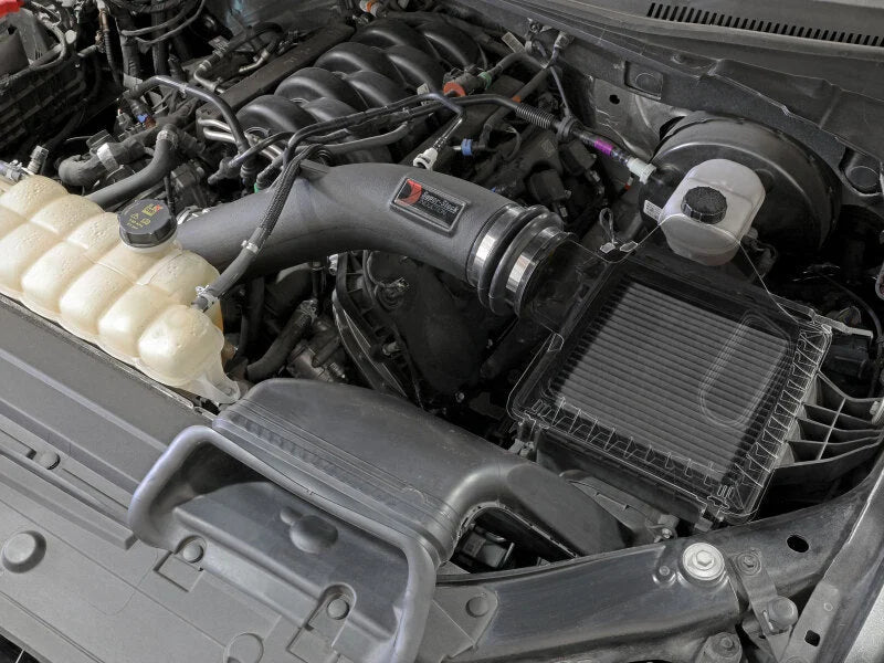 aFe Super Stock Induction System Pro Dry S Media 15-20 Ford F-150 V8-5.0L - Side View