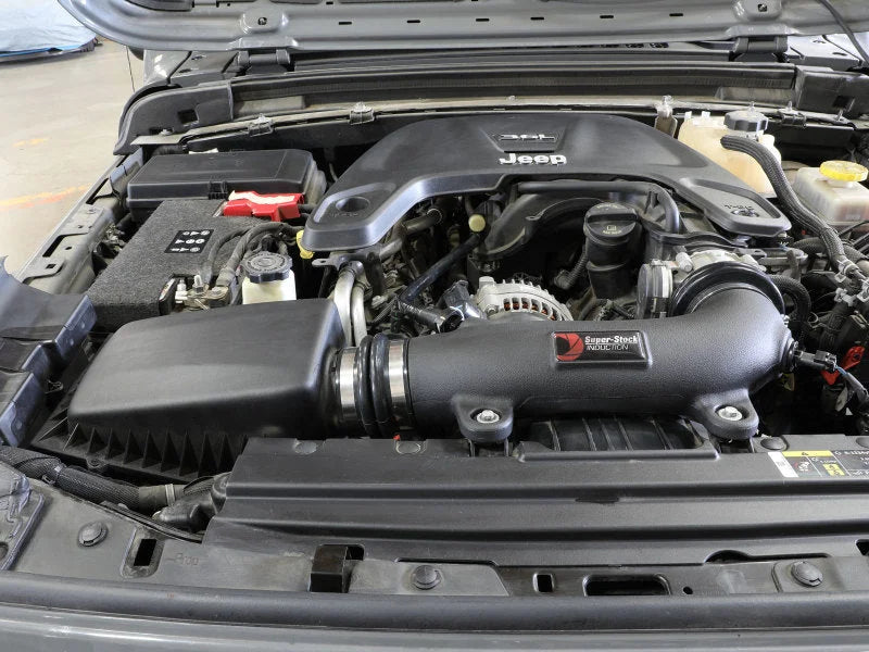 aFe Super Stock Induction System Pro Dry S Media Jeep 18-21 Wrangler JL / 20-21 Gladiator JT V6-3.6L - Side View