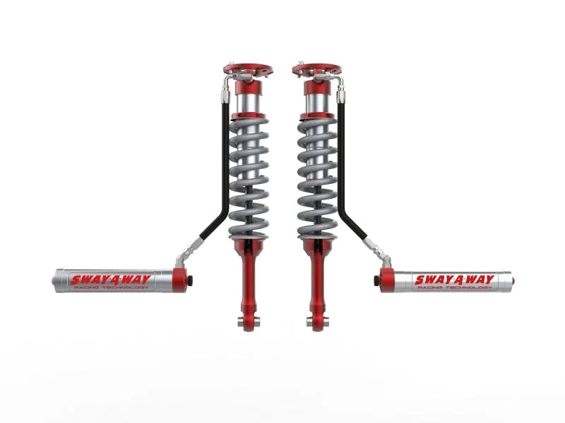 aFe Sway-A-Way 10-14 F150/Raptor 6.2L 2.5 Front Coilover Kit w/ Remote Reservoirs and Compr Adjuster - Main Product View