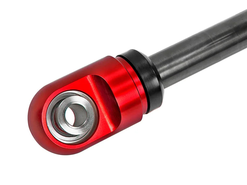 aFe Sway-A-Way 2.5 Bypass Shock 3-Tube w/ Piggyback Res. Left Side - 8in Stroke - Back View