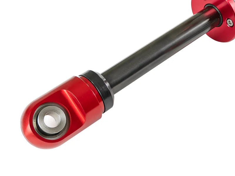 aFe Sway-A-Way 2.5 Bypass Shock 3-Tube w/ Remote Reservoir Left Side 18in Stroke - Side View