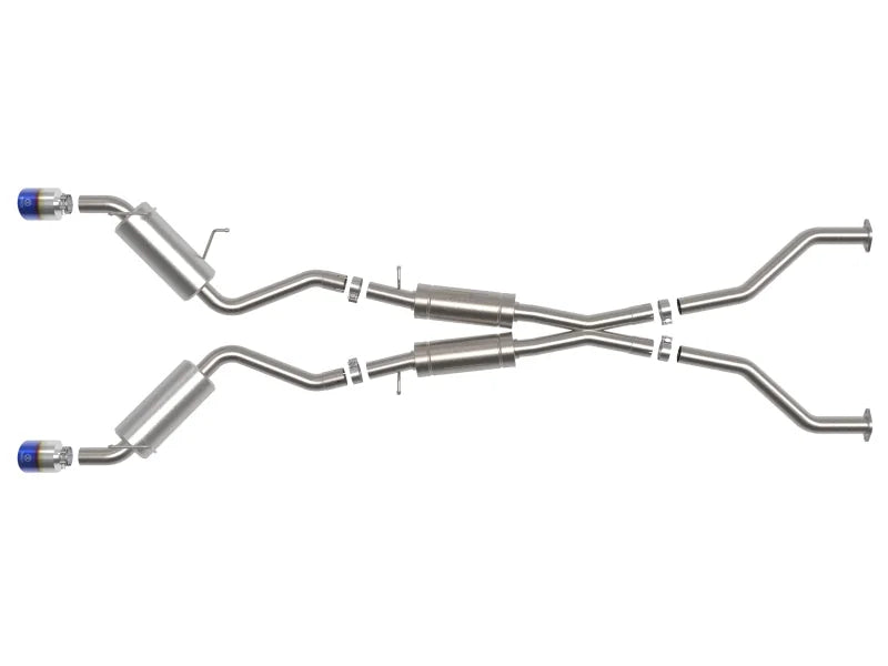 aFe Takeda 09-20 Nissan 370z 2-1/2 IN 304 Stainless Steel Cat-Back Exhaust System w/ Blue Flame Tip - Additional View 5