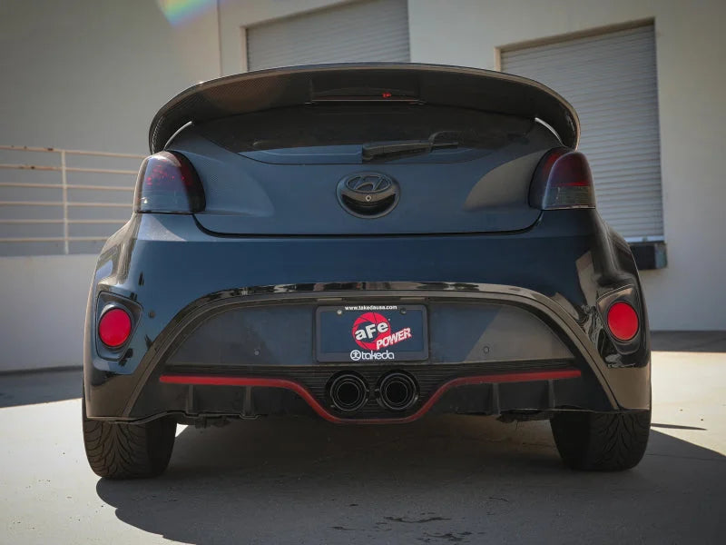 aFe Takeda 13-17 Hyundai Veloster L4-1.6L 2-1/2in 304 SS Axle-Back Exhaust w/ Black Tips - Installation View