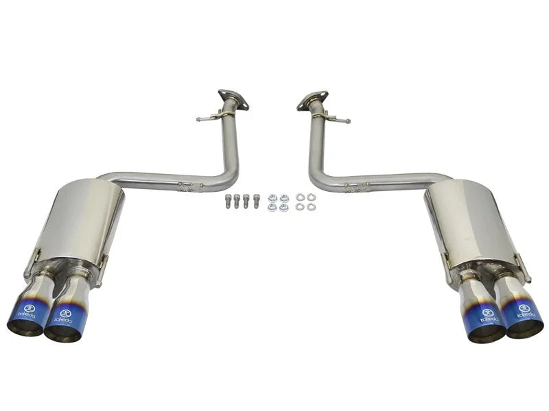 aFe Takeda 16-17 Lexus RC 200T 2.0L (t) 2in. SS Axle-Back Exhaust System w/Polished Blue Tips - Additional View 7