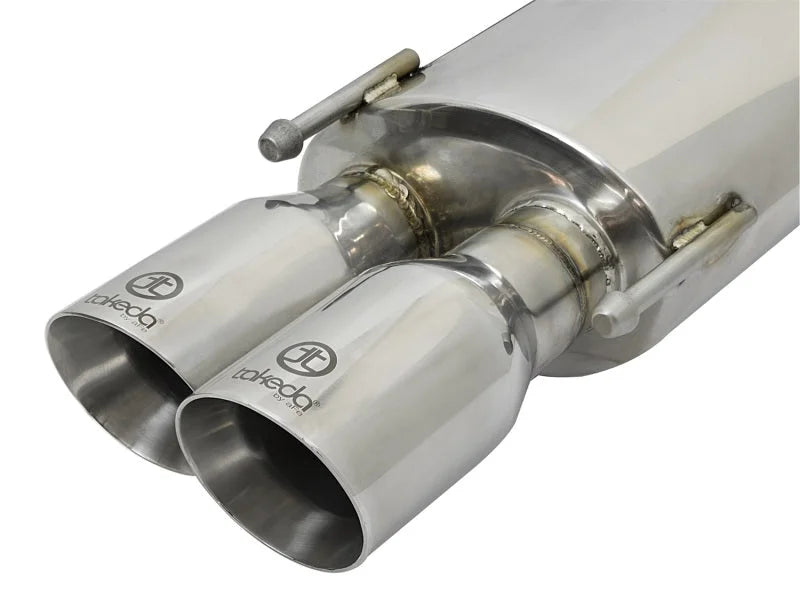 aFe Takeda 16-17 Lexus RC 200T 2.0L (t) 2in. SS Axle-Back Exhaust System w/Polished Tips - Back View